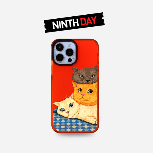 Cute cat phone case "Cat stacking music"